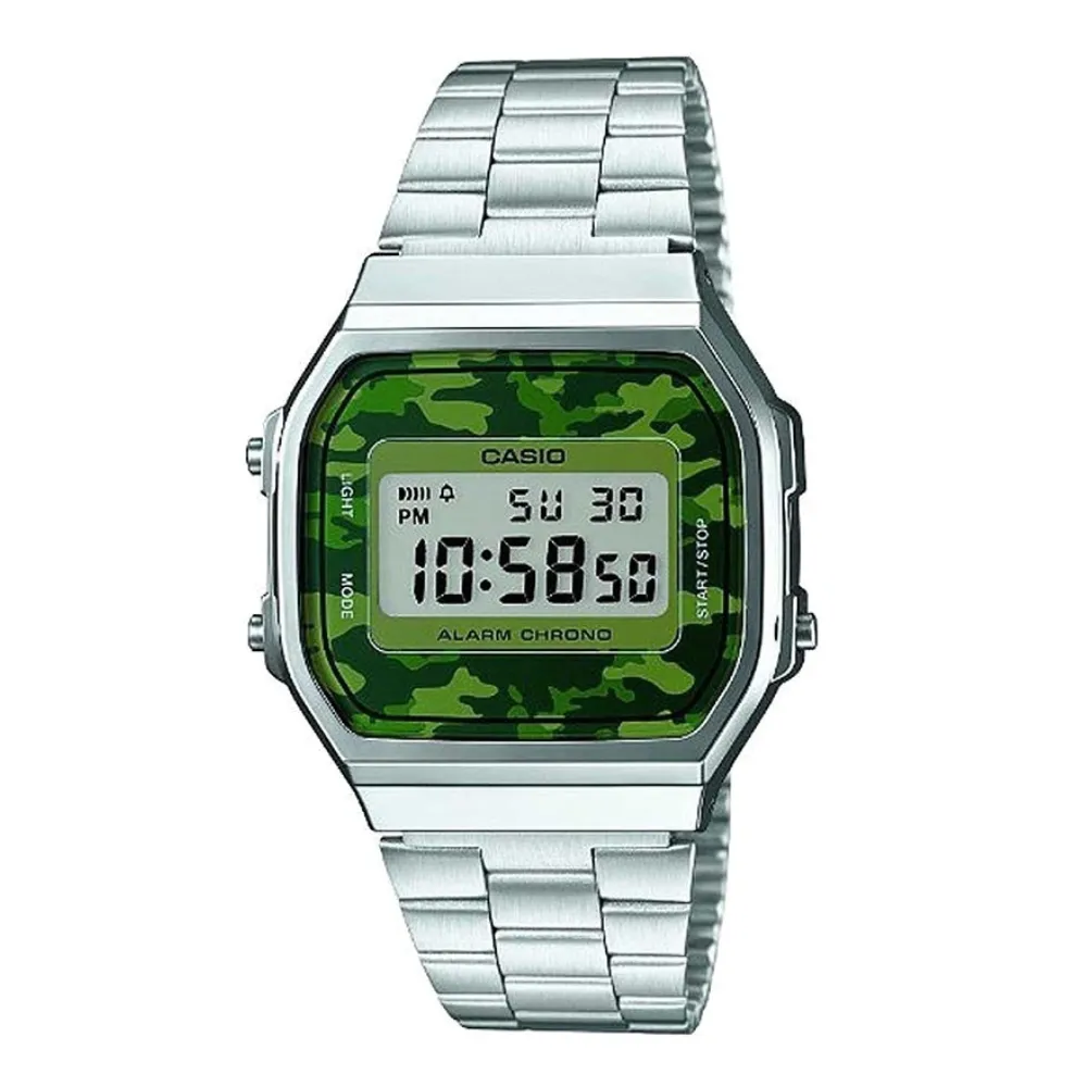 WW1879 Casio Vintage Illuminator Digital Silver Chain Watch A168WEC-3DF