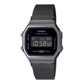 WW1888 Casio Vintage Illuminator Digital Black Mesh Chain Watch A168WEMB-1BDF