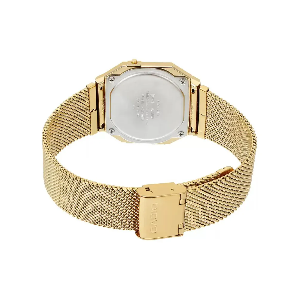 WW1942 Casio Vintage Super Slim Digital Golden Mesh Chain Watch A700WMG-9ADF