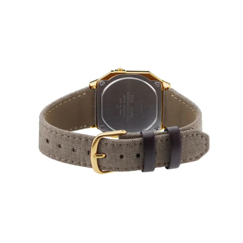 WW1944 Casio Vintage Super Slim Digital Golden Cloth Belt Watch A700WEGL-5AEF