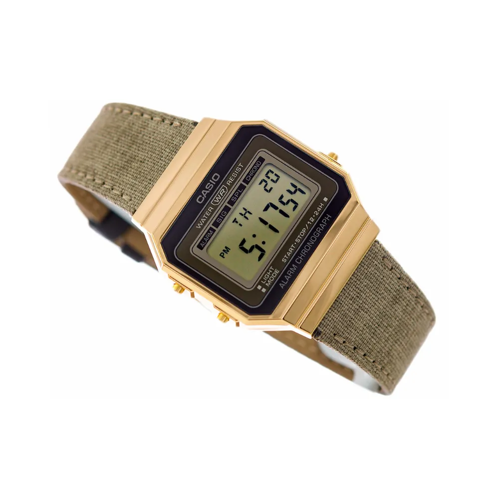 WW1944 Casio Vintage Super Slim Digital Golden Cloth Belt Watch A700WEGL-5AEF