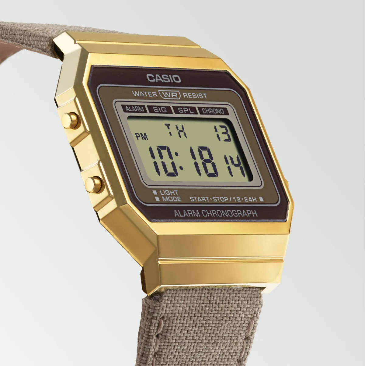 WW1944 Casio Vintage Super Slim Digital Golden Cloth Belt Watch A700WEGL-5AEF