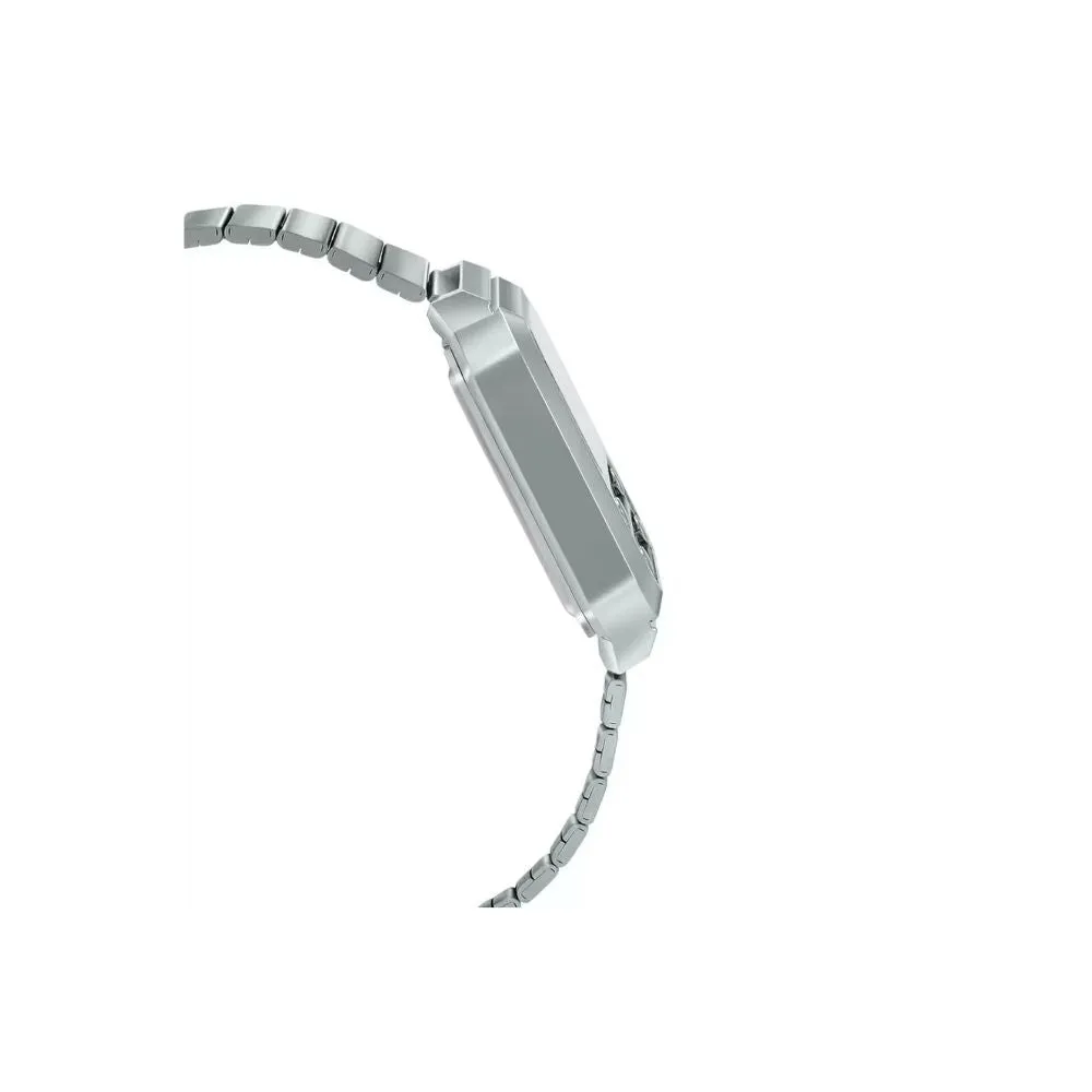 WW2083 Casio Vintage Digital Silver Chain Watch A100WE-1ADF