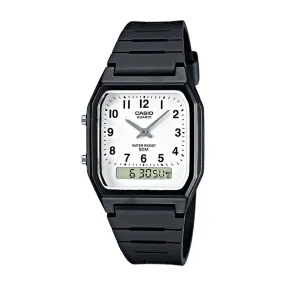 WW2601 Casio Vintage Dual Time Resin Belt Watch AW-48HE-7BVDF