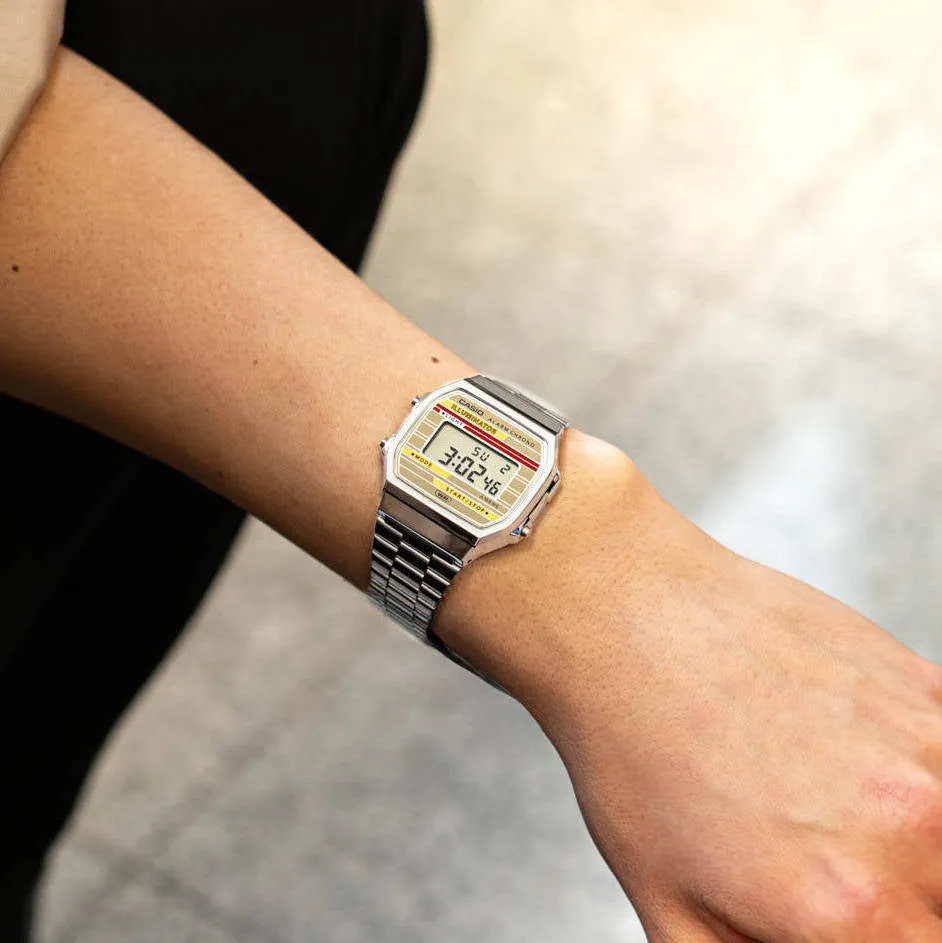 WW2871 Casio Vintage Illuminator Digital Chain Watch A168WEHA-9ADF