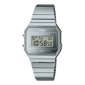 WW2893 Casio Vintage Super Slim Digital Silver Chain Watch A700WEV-7ADF